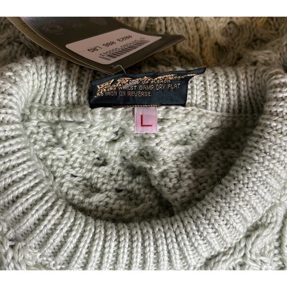 Vintage Carraig Donn Aran Cable Knit Sweater Size Large Fisherman Wool Ireland - Picture 8 of 8